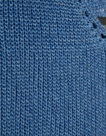 Sleeveless top with openwork knit and blue lurex