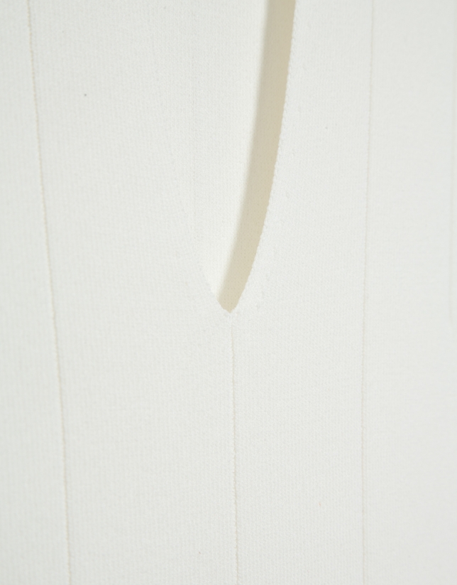 V-neck top, raw Roma knit