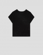 Black unstitched linen knit jumper