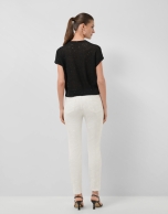 Black unstitched linen knit jumper