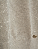 beige V-neck fine knit sweater