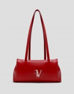 Bolso de hombro Megan Zipper piel rojo