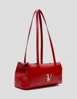 Megan Zipper red leather shoulder bag