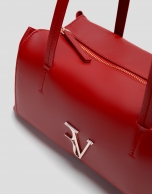 Megan Zipper red leather shoulder bag