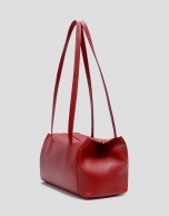 Megan Zipper red leather shoulder bag
