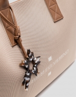 Zendaya Shopping XL beige knit shoulder bag