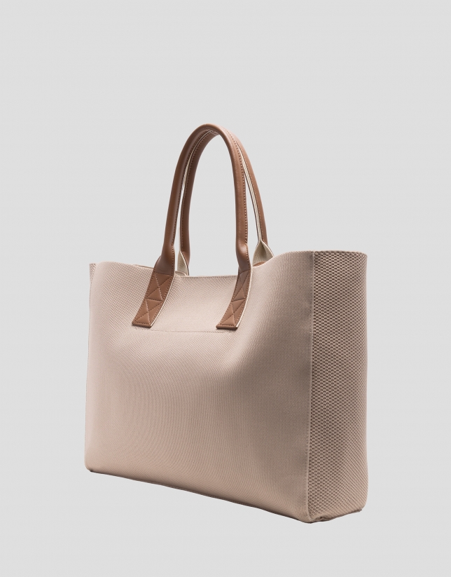 Bolso de hombro Zendaya Shopping XL punto beige