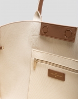 Zendaya Shopping XL beige knit shoulder bag