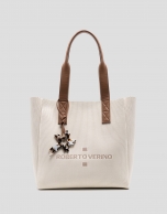 Zendaya Hobo Midi shoulder bag in ecru knit