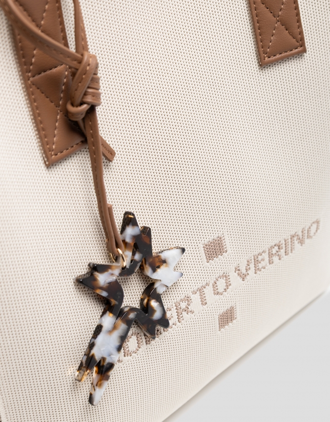 Zendaya Hobo Midi shoulder bag in ecru knit