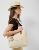 Zendaya Hobo Midi shoulder bag in ecru knit