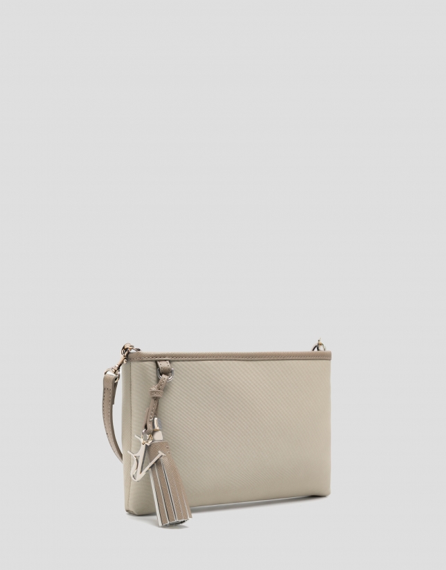 Dafne Messenger shoulder bag in beige leather