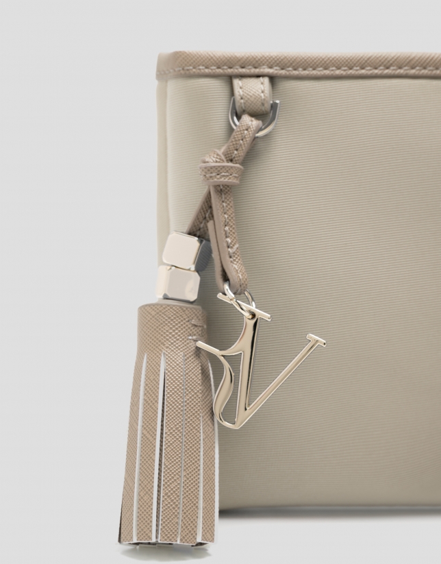 Dafne Messenger shoulder bag in beige nylon