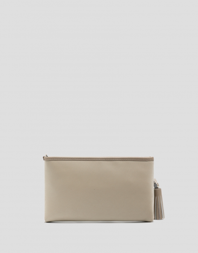 Dafne Messenger shoulder bag in beige leather