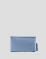 Dafne Messenger shoulder bag in light blue nylon