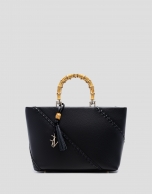 Clara Satchel black leather handbag