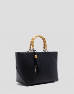 Clara Satchel black leather handbag