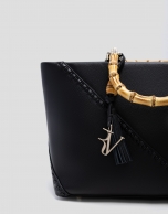 Clara Satchel black leather handbag