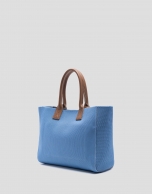 Zendaya Satchel light blue knit handbag