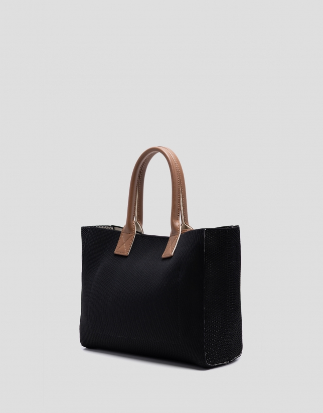 Zendaya Satchel handbag in black knit