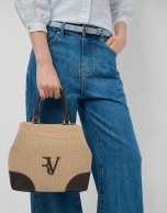 Vera Bucket bag in beige and brown leather