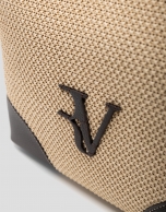 Bolso Vera Bucket beige y piel marr&oacute;n