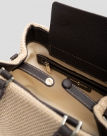 Bolso Vera Bucket beige y piel marr&oacute;n