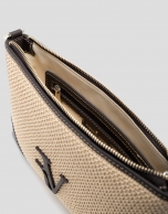 Bolso Vera Messenger beige y piel marr&oacute;n