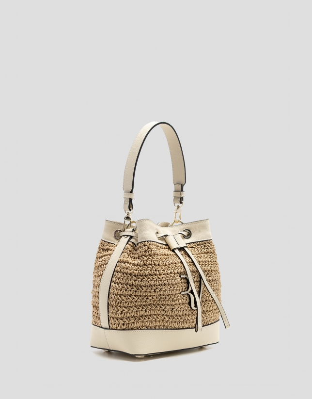 Bolso de mano Jimena Bucket crudo