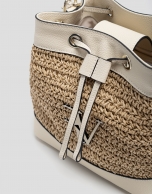 Jimena Bucket clutch bag in ecru