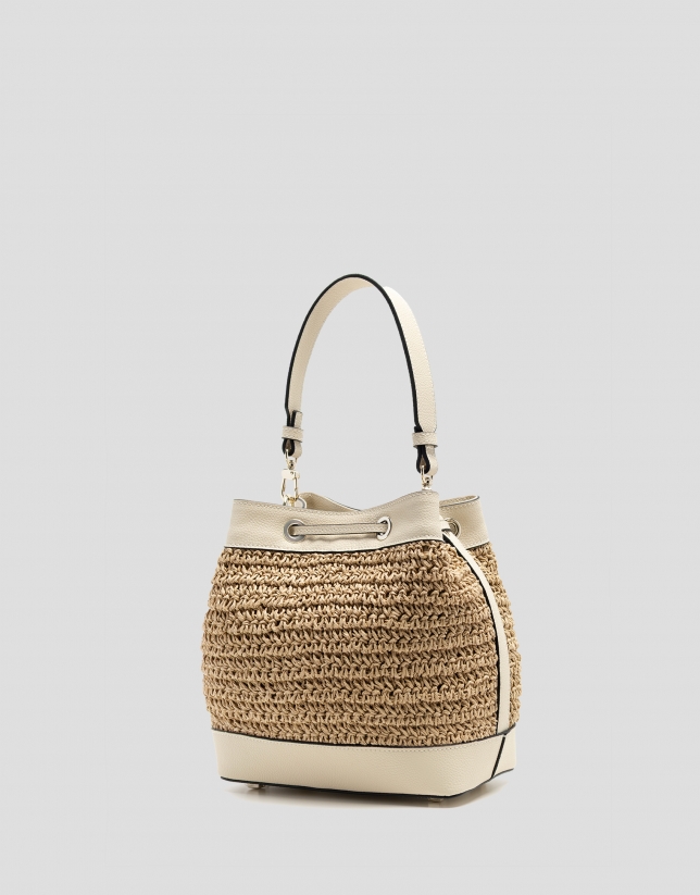 Bolso de mano Jimena Bucket crudo