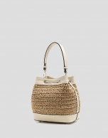 Jimena Bucket clutch bag in ecru