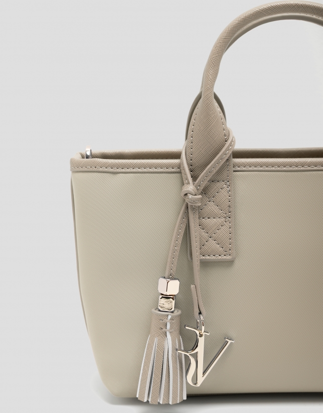 Dafne Mini beige nylon handbag