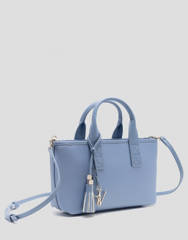 Dafne Mini light blue leather handbag