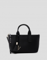 Dafne Mini black nylon handbag