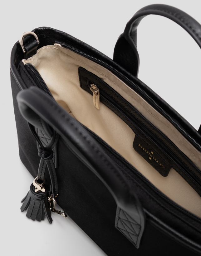 Dafne Mini black nylon handbag