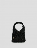 Bolso Alison Mini piel anudada negra