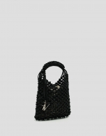 Bolso Alison Mini piel anudada negra