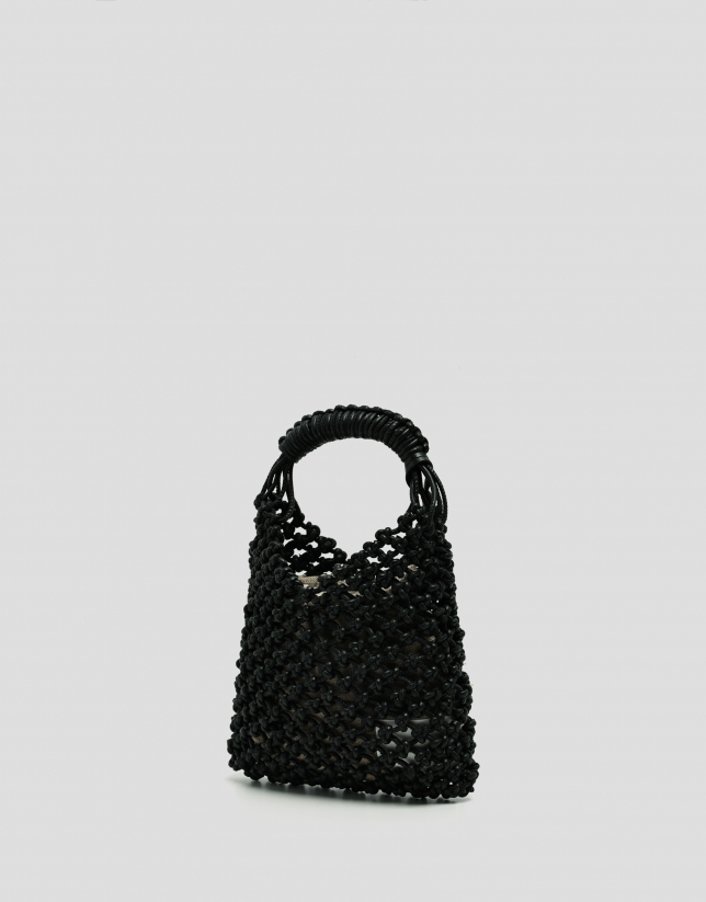 Bolso Alison Mini piel anudada negra