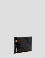 Clara Messenger black leather shoulder bag