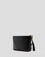 Clara Messenger black leather shoulder bag