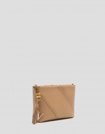 Clara Messenger camel leather shoulder bag
