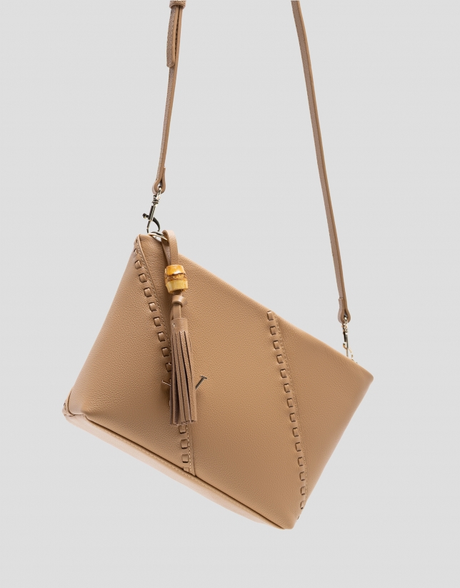 Clara Messenger camel leather shoulder bag