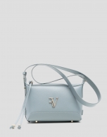 Bolso bandolera Lila mini piel azul claro