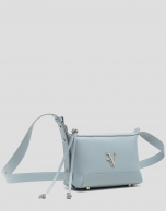 Lila mini shoulder bag in light blue leather