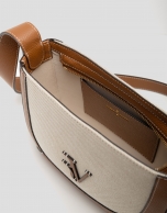 Iera Crossbag shoulder bag in canvas and camel leather