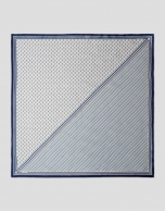 Blue silk scarf with tie design