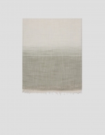 Khaki and ecru striped scarf