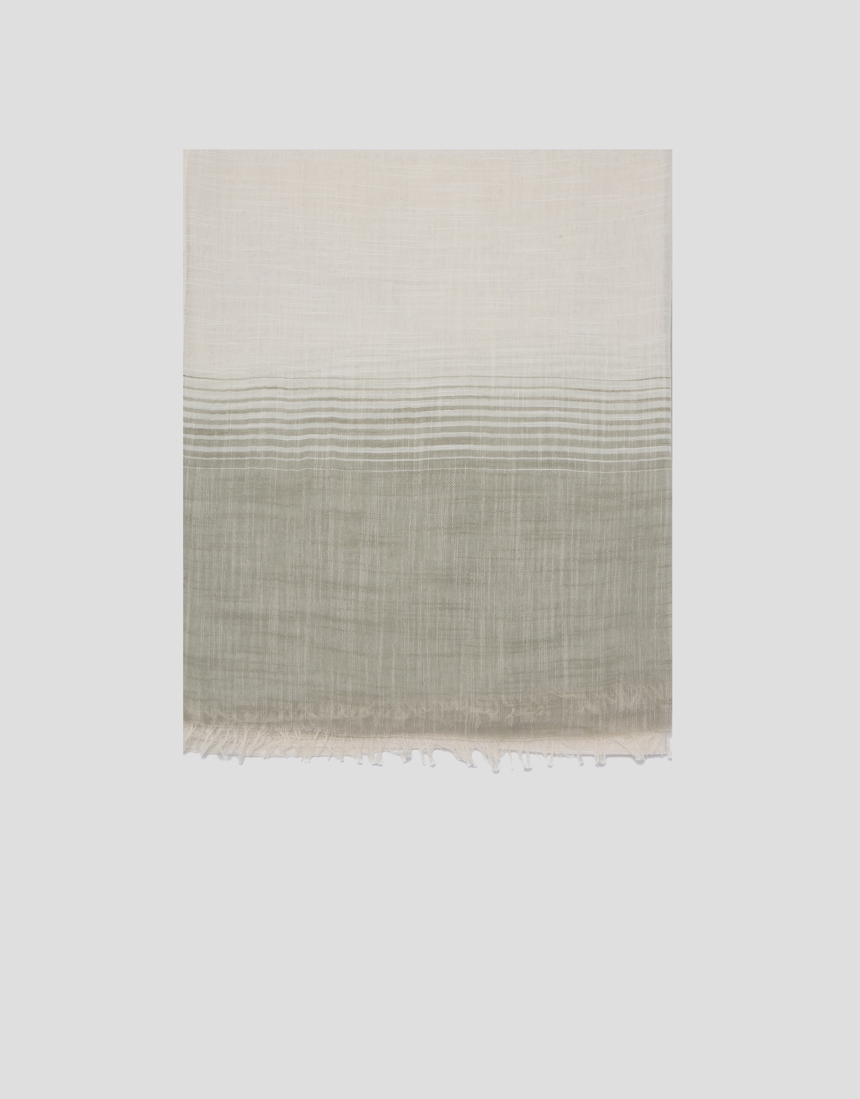 Khaki and ecru striped scarf