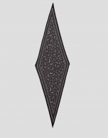 Bandana triangular seda marr&oacute;n cachemires blancos